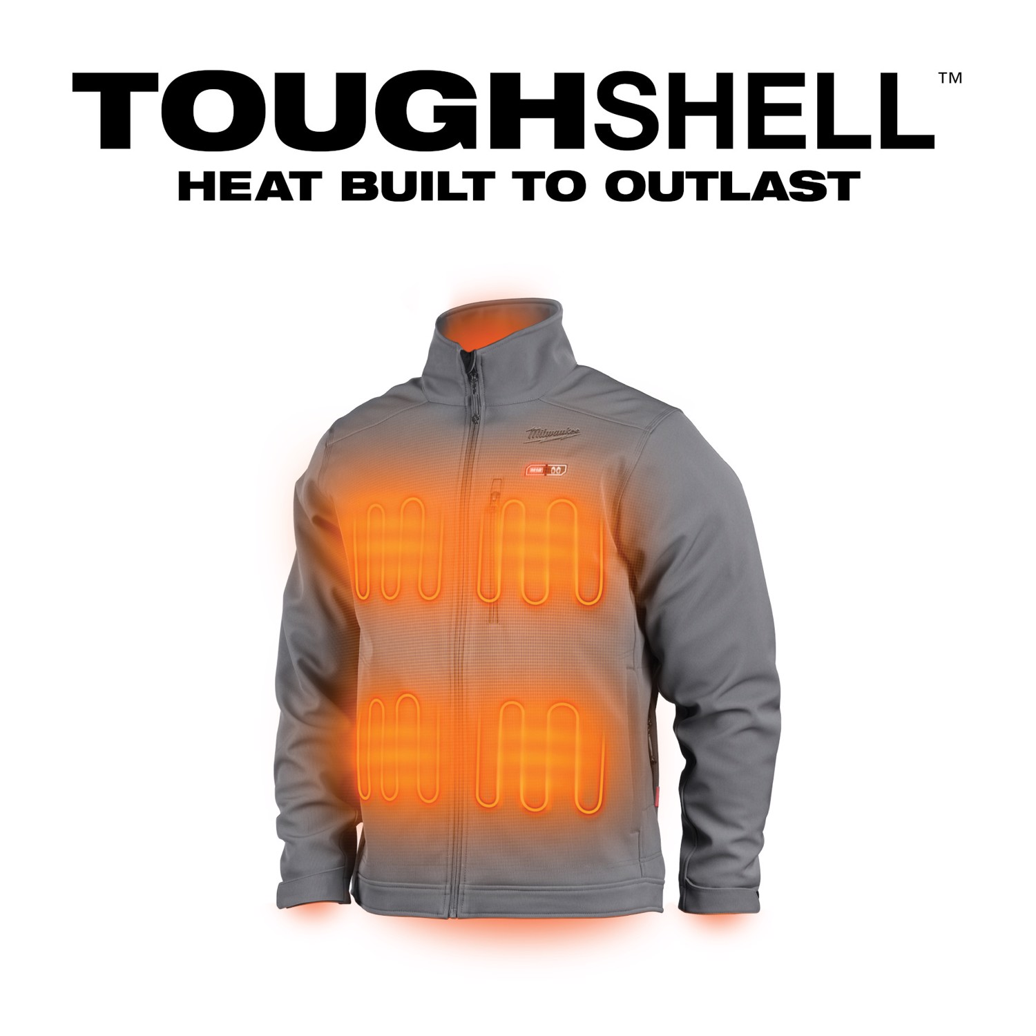 MW M12 TOUGHSHELL XL Long Sleeve Unisex Heated Jacket Kit Gray