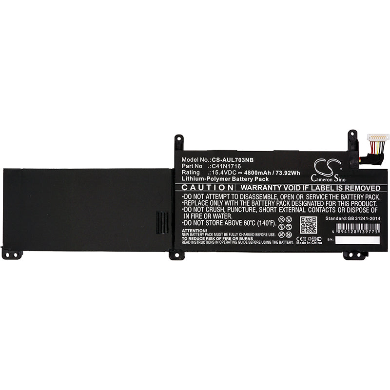 Asus GL703GM GL703GM0051A8750H GL703GM71200T GL7 Replacement Battery BatteryClerkcom Laptop and Notebook