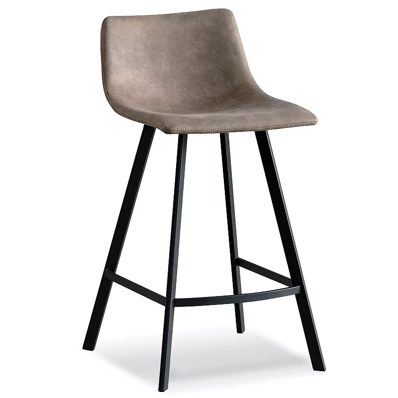 Leick Furniture Matte Black and Gray Counter Stool Set