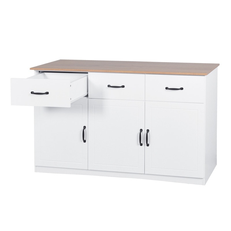 Locker Kitchen sideboard  3 doors  3 drawers and adjustable shelves  white