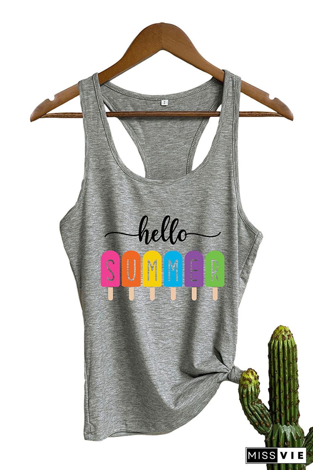 Hello Summer Graphic Tank Top Wholesale