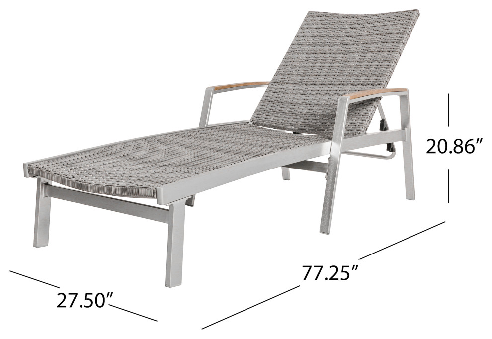 GDF Studio Stanley Outdoor Wicker and Aluminum Chaise Lounges  Set of 4   Tropical   Outdoor Chaise Lounges   by GDFStudio  Houzz