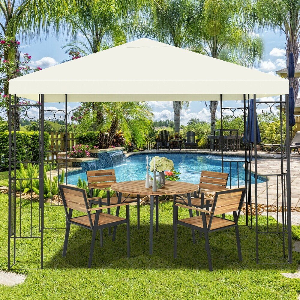 Costway 10'x10' Patio Gazebo Canopy Tent Steel Frame Shelter Patio