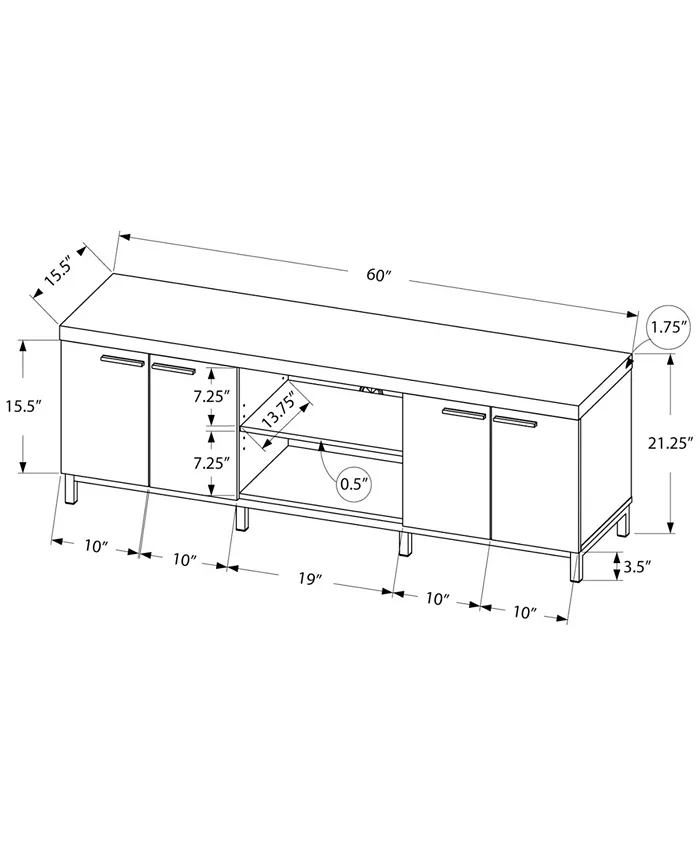 Monarch Specialties 60 L TV Stand