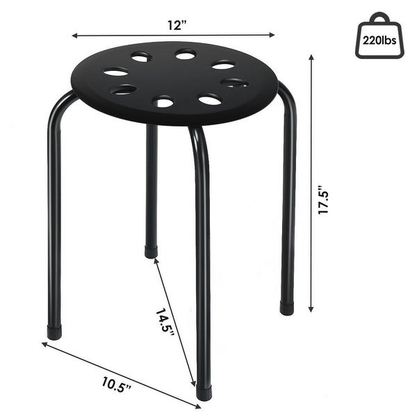 Set of 6 Portable Plastic Stack Stools - 14.5