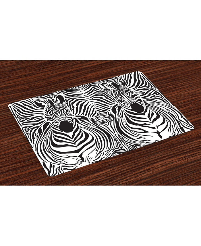 Ambesonne Zebra Print Place Mats Set of 4