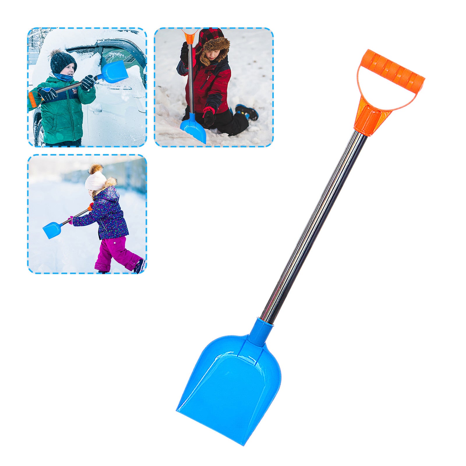 Relanfenk Kids Beach Toys Children's Snow Shovel Children's Shovel With Stainless Steel Handle