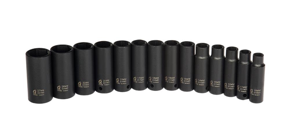 1/2 In. Drive Metric Deep Impact Socket Set 14 pc. ;