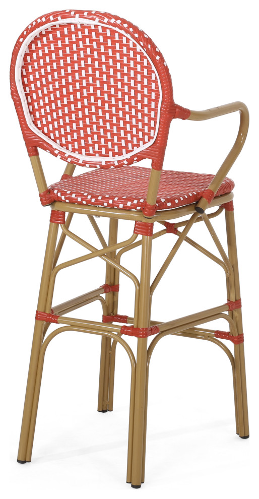 Danberry Outdoor 29.5 quotFrench Barstools  Set of 4   Tropical   Outdoor Bar Stools And Counter Stools   by GDFStudio  Houzz