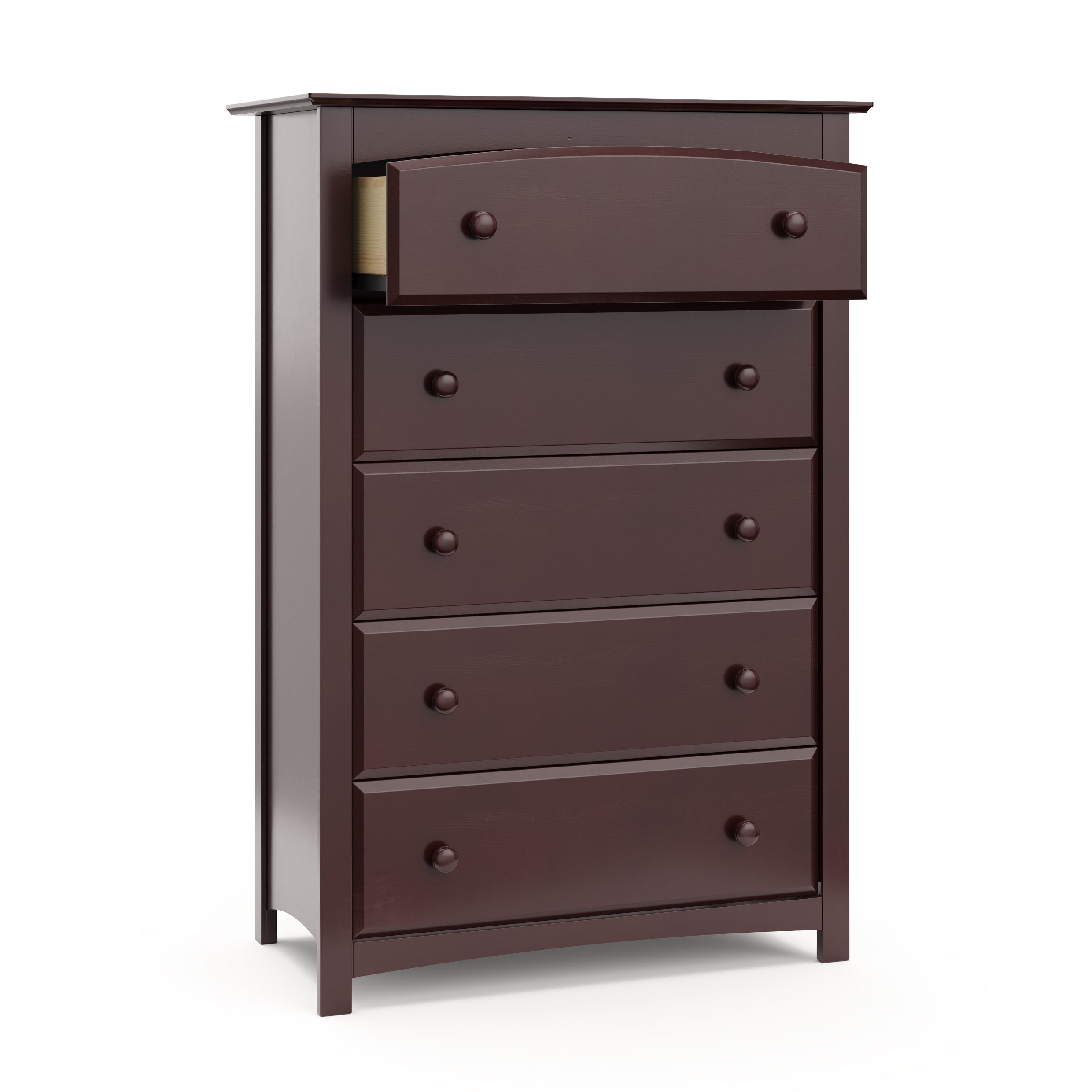 Storkcraft Kenton 5 Drawer Modern Vertical Dresser Espresso