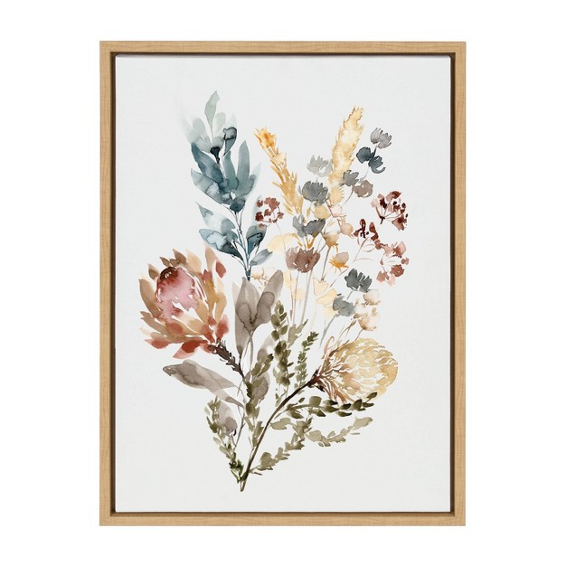 X 24 quot Sylvie Wildflower Bunch Framed Wall Canvas By Sara Berrenson Natural Kate amp Laurel All Things Decor