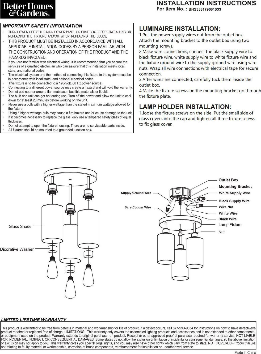 Better Homes and Gardens Three Tier Flushmount Ceiling Light Bronze， 3 ST19 Bulb Included