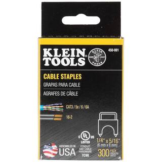 Klein Tools 14 in. x 516 in. Loose Cable Stapler with Insulated Staples (300-Pack) M2O41516KIT