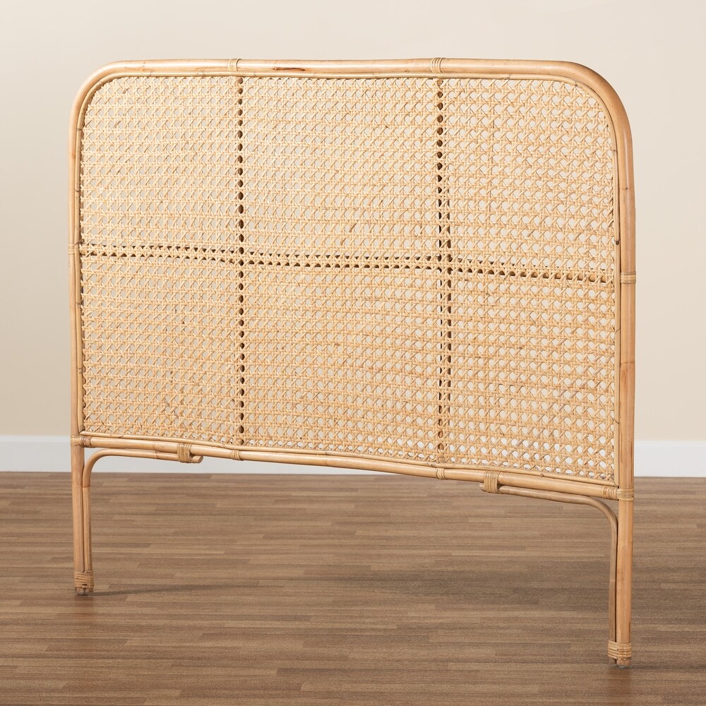 Linette Modern Bohemian Natural Rattan Queen Size Standalone Headboard