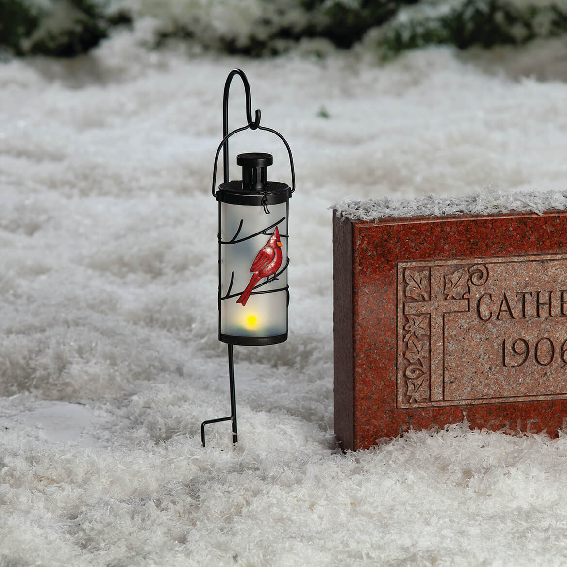 Solar Cardinal Lantern with Hook