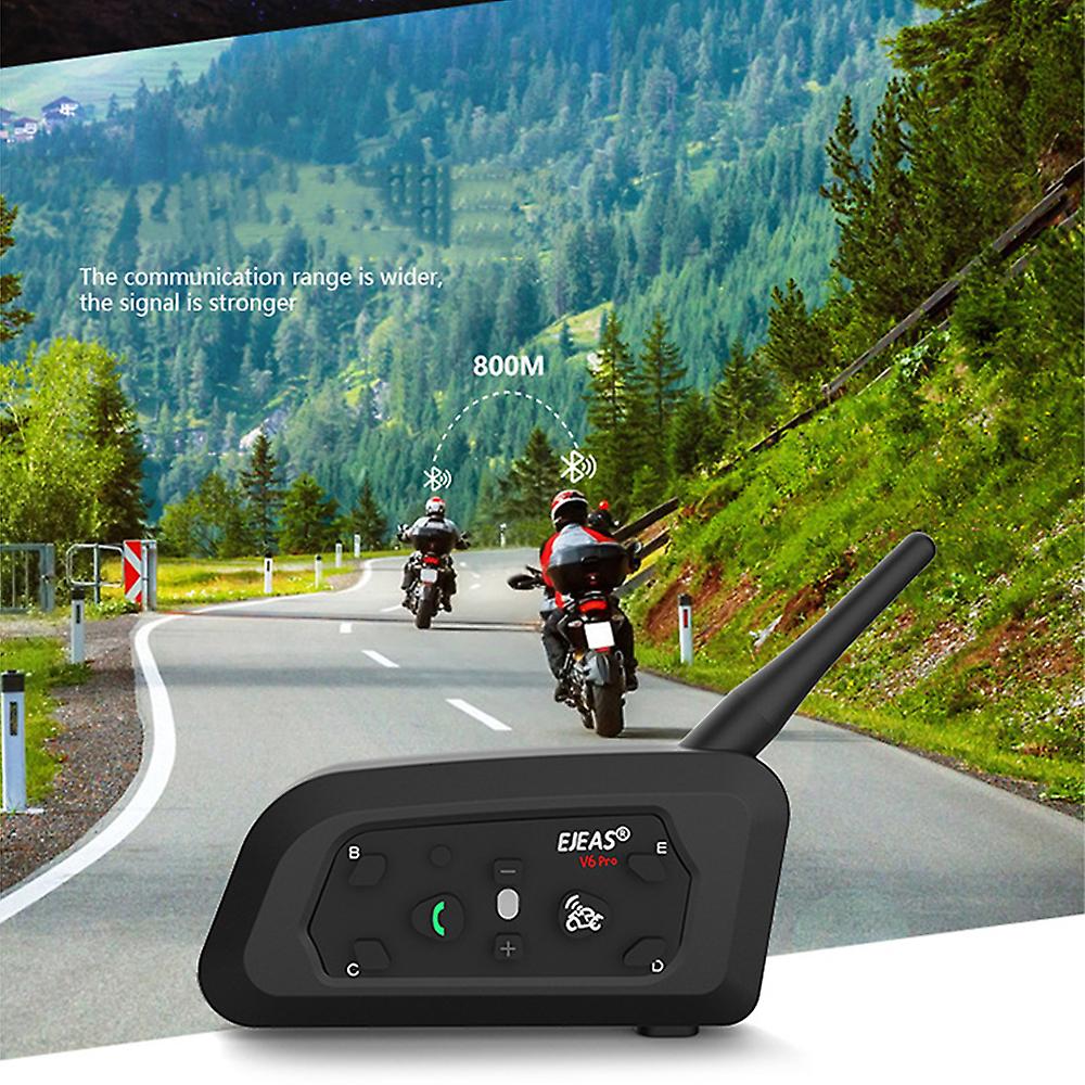 Motorcycle Helmet Bluetooth Headset， Up To 6 Riders 2-way 1200m Ip65 Waterproof Wireless Motorbike Communication System For Dirt Bike/atv/off Road