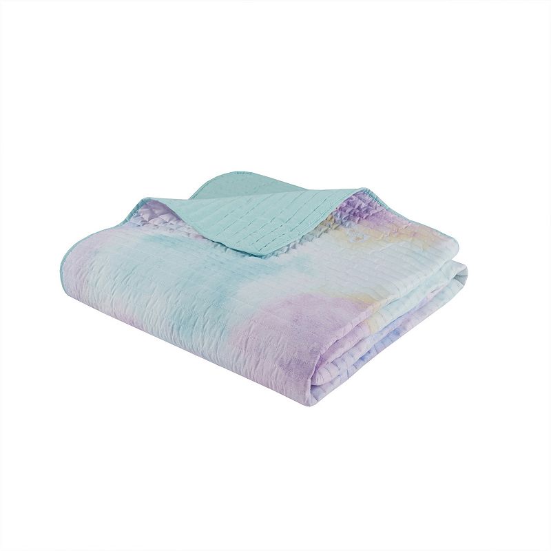 Intelligent Design Karissa Watercolor Tie Dye Printed Quilt Set with Throw Pillow