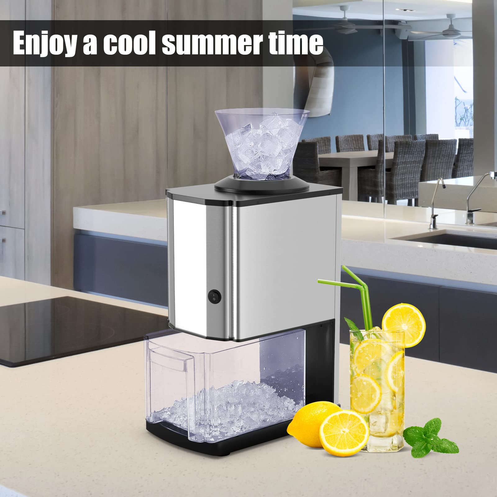 Costzon Electric Ice Crusher, Stainless Steel Ice Shaver