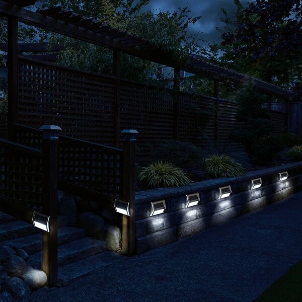 Solar Deck Lights LED Stair Lights Stainless Steel Step Lighting