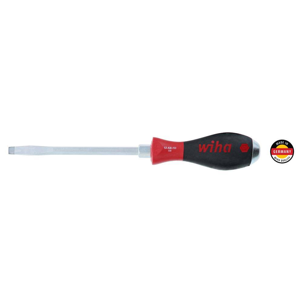 Wiha 516 in. SoftFinish Cushion Grip Extra Heavy-Duty Slotted Screwdriver with 6 in. Blade 53005