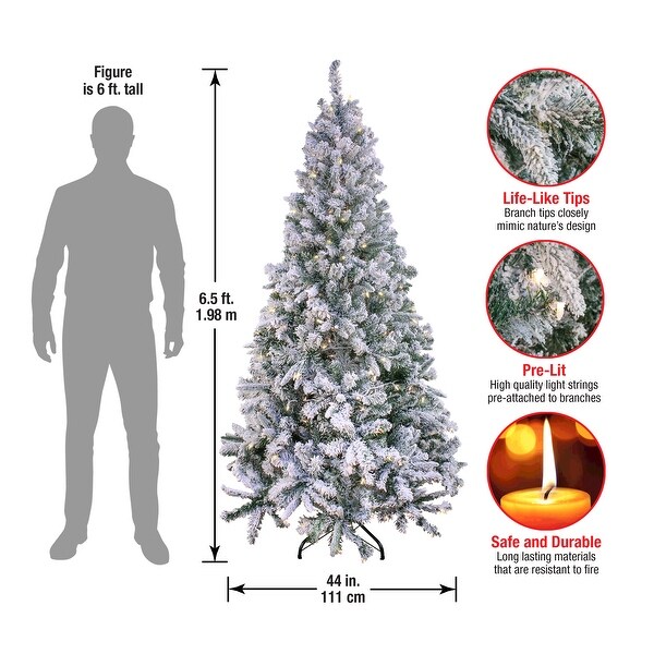 National Tree Company 6.5 ft. Snowy Mixed Pine Tree with Clear Lights