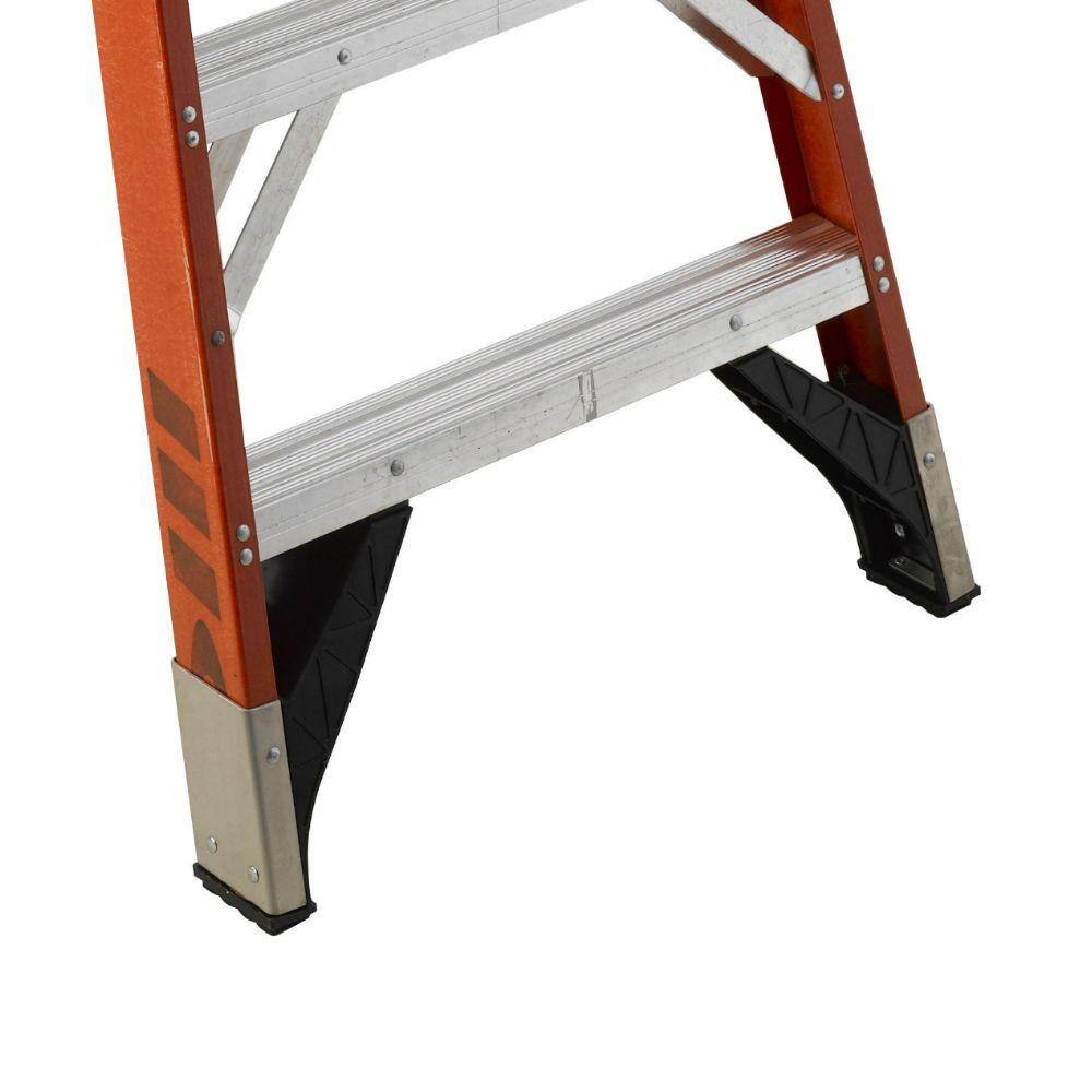 Werner 14 ft. Fiberglass Twin Step Ladder with 300 lb. Load Capacity Type IA T7414