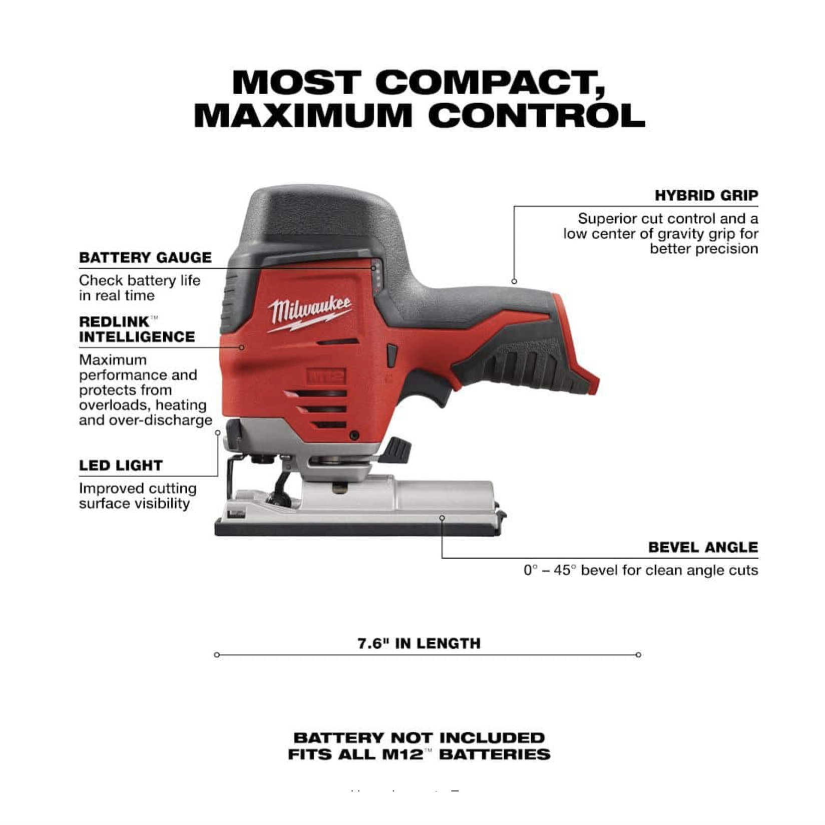 Milwaukee M12 12V Lithium-Ion Cordless Jig Saw (Tool-Only)