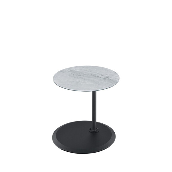 Orbit End Table with Height Adjustable Gray Marble...