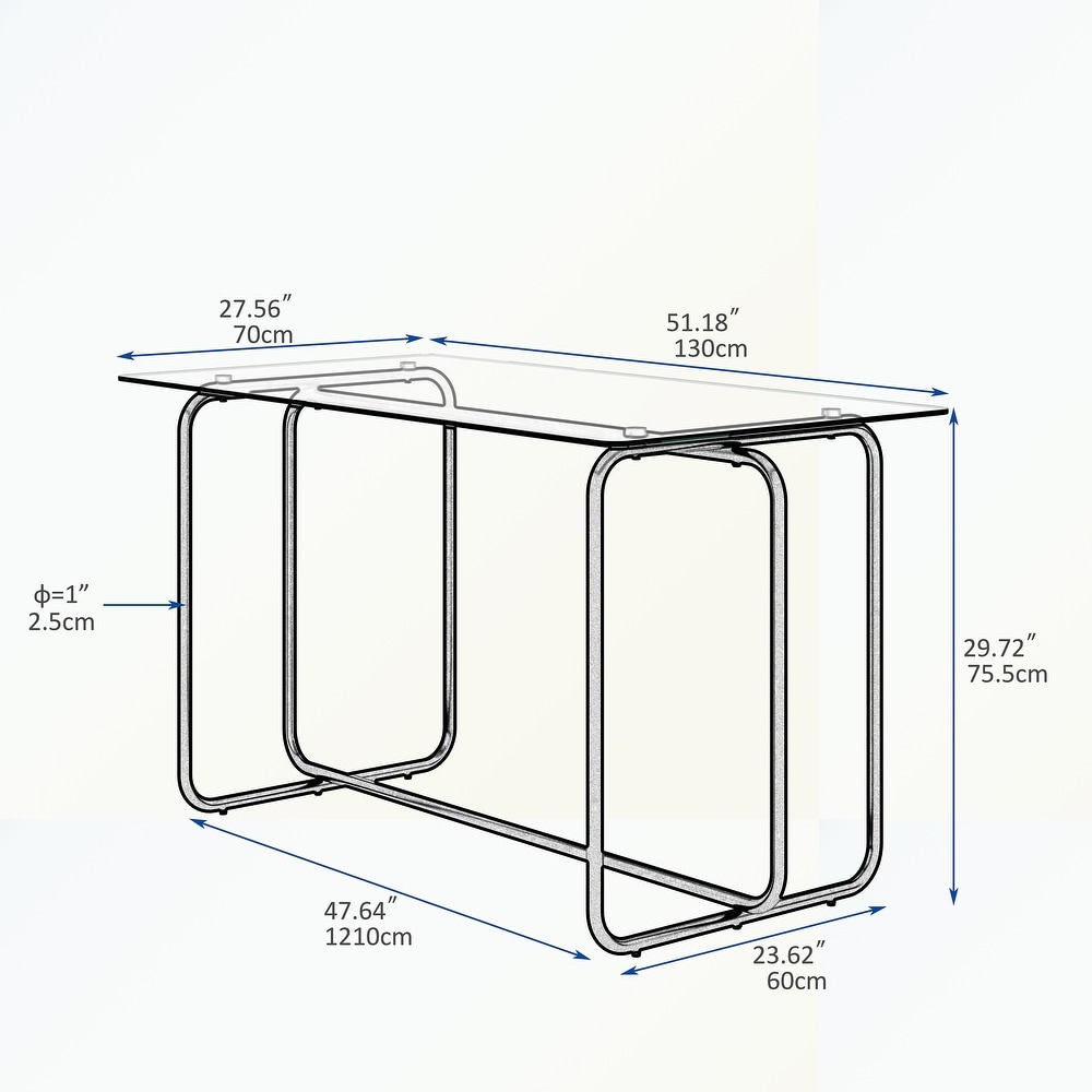 Rectangle Dining Table with Metal Frame