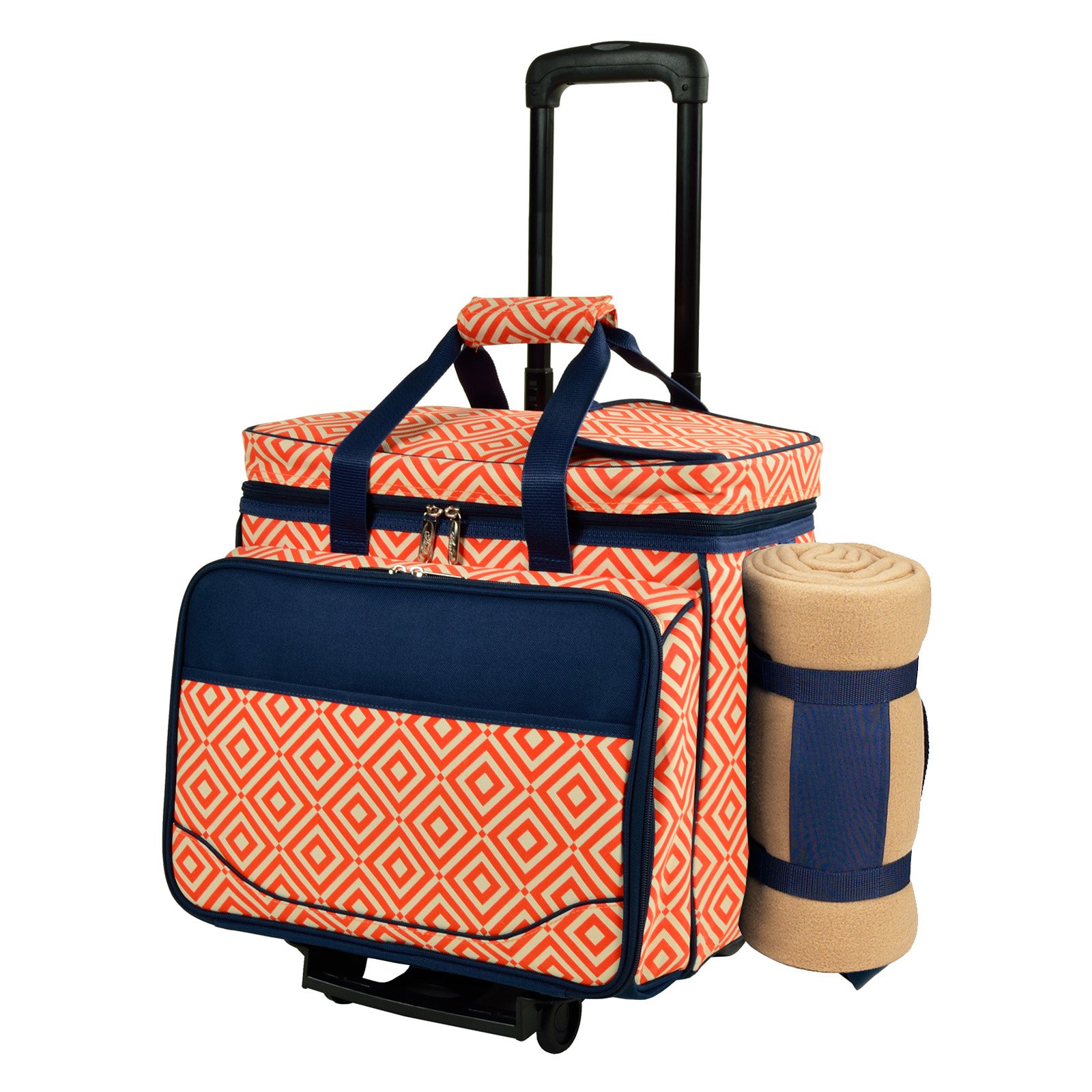 Picnic at Ascot 4 Person Equipped Picnic Cooler on Wheels with Blanket