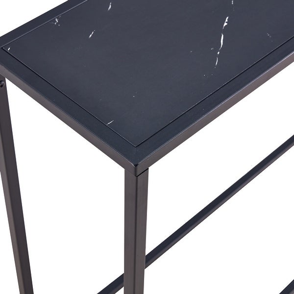 Metal Console Talbe Sideboard Cabinet Minimalist Porch Table Sofa Table Side Table， Black