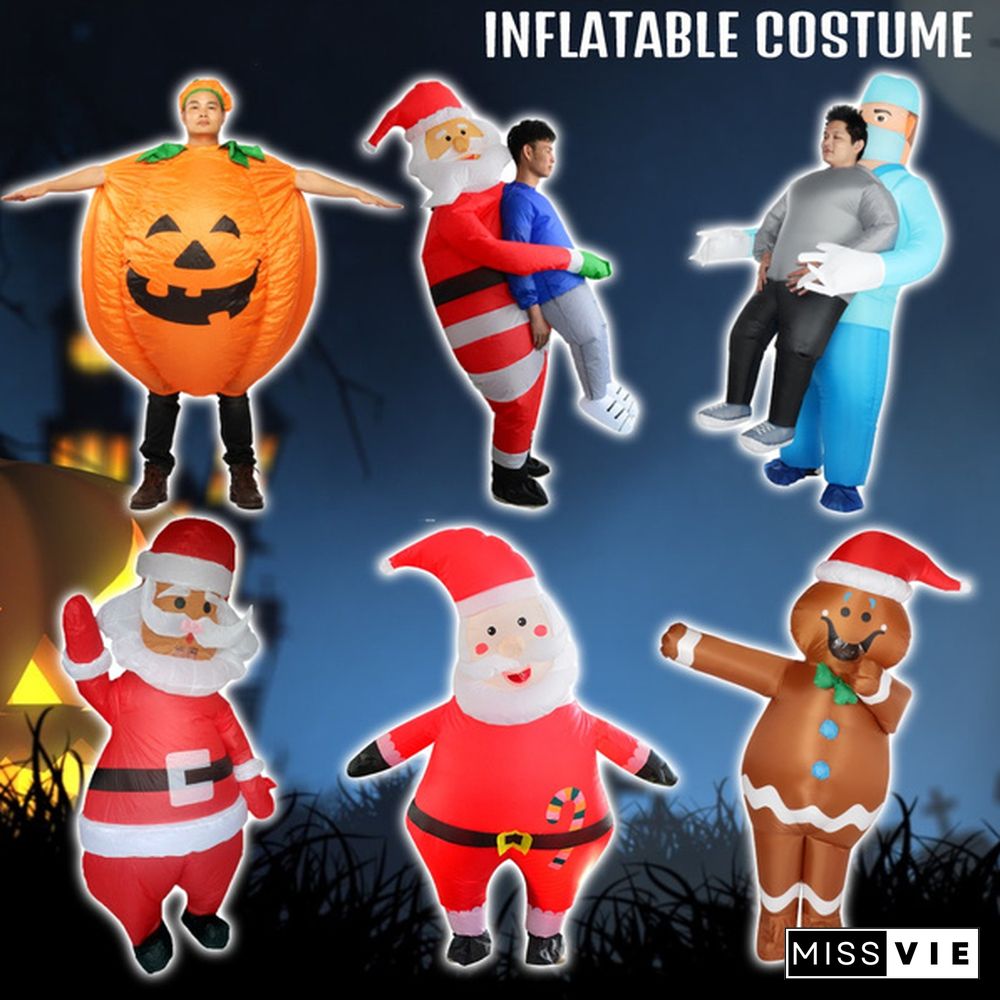 Inflatable Santa Gingerbread Man Pumpkin Doctor Costumes for Kids Adult Fancy Dress Suit Halloween Christmas Carnival Party Men Women Boys Girls Outfit