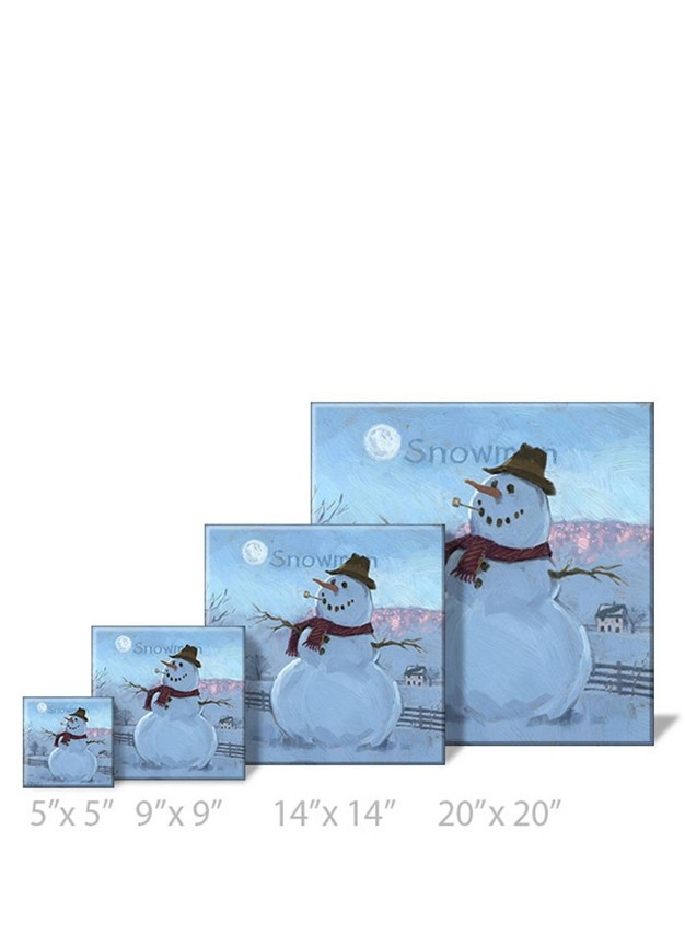 Sullivans Darren Gygi Snowman At Sunrise Canvas Museum Quality Giclee Print Gallery Wrapped Handcrafted In Usa