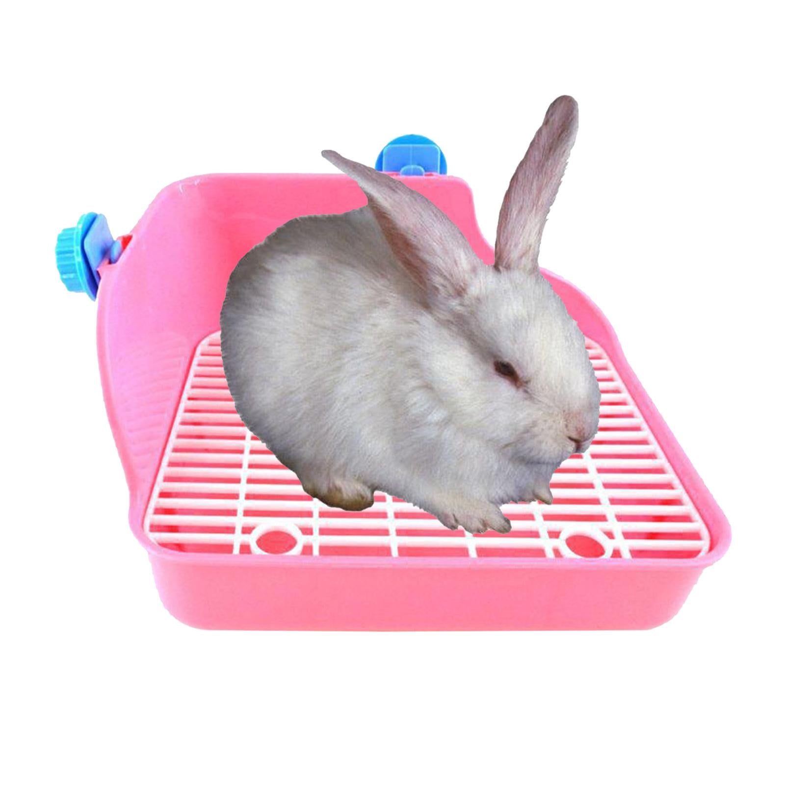 Rabbit Litter Box - Litter Box Cage Potty Trainer Rectangular Pink