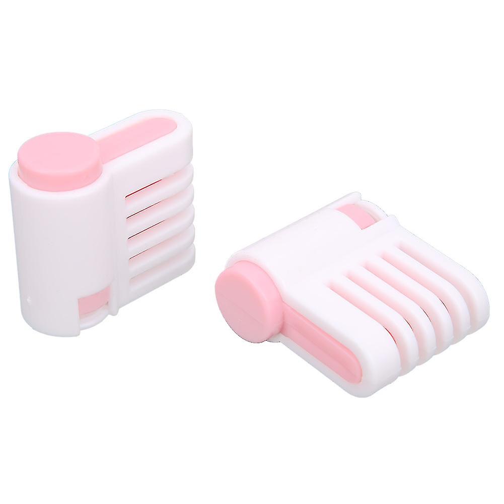 2Pcs MultiFunctional DIY Cake Bread Cutter Slicing Guide Tool Home Kitchen Accessory(White and Pink 52036C )