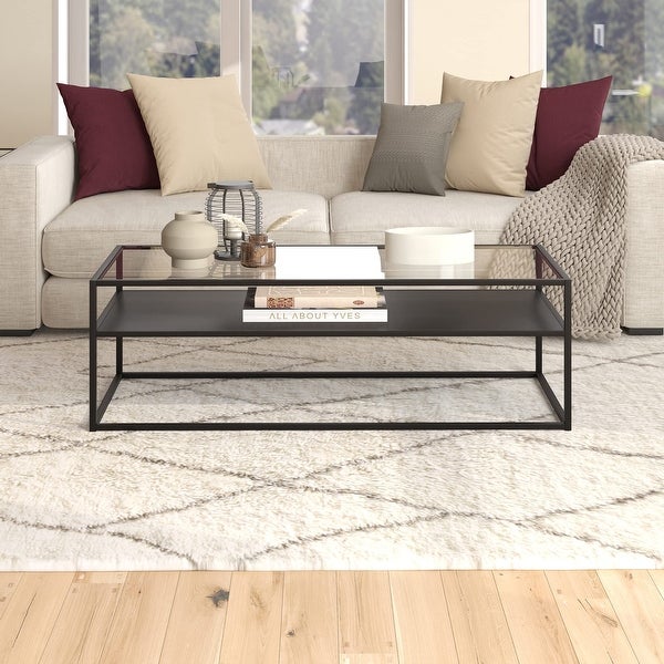 Ada 54'' Wide Rectangular Coffee Table in Blackened Bronze - as picture