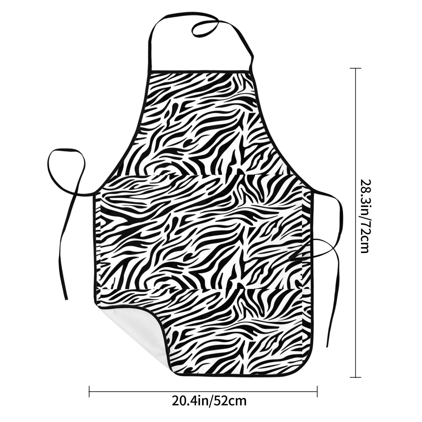 XMXY Chef Aprons with Pockets for Women Men， Zebra Monochrome Print Waterproof Cooking Kitchen Aprons， 28.3 x 20.4 inches