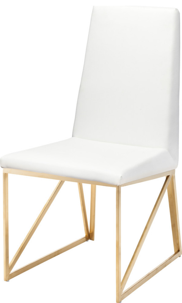 Gold Dining Chair  Faux Leather Dining Chair  Glam Luxe Chic Armless Chair   Contemporary   Dining Chairs   by mod space furniture  Houzz