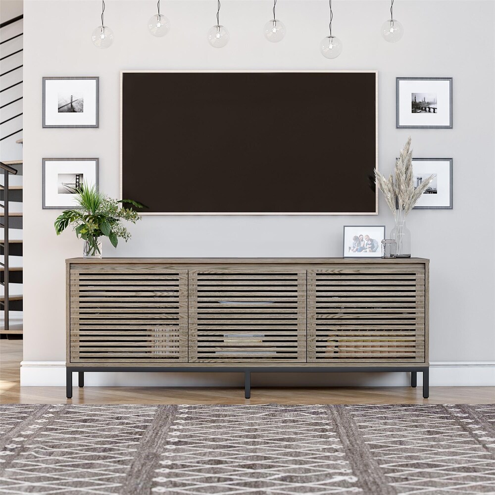 Alphason Studio 68 inch Media Console with Steel Post Base for TVs up to 77 inches