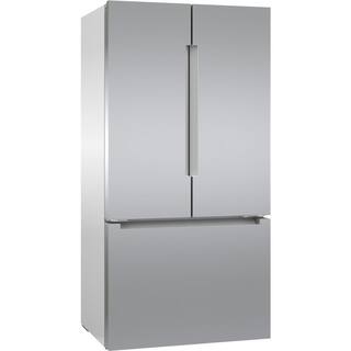 Bosch 800 Series 20.8 cu ft Smart Counter Depth French Door Refrigerator w Internal Water Dispenser  Ice in Stainless Steel B36CT81ENS