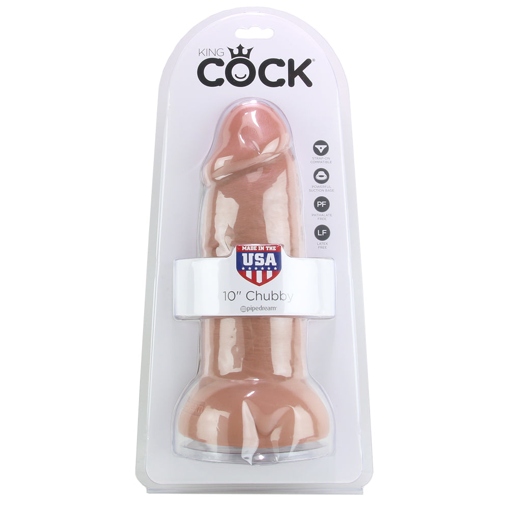 King Cock 10 Inch Chubby Realistic Dildo in Tan