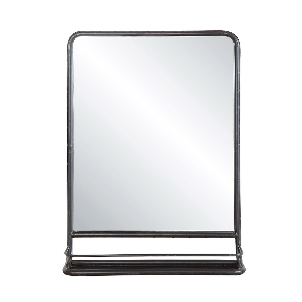 Metal Framed Wall Mirror with Shelf