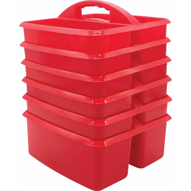 Teacher Created Resources Red Plastic Storage Caddy Pack Of 6