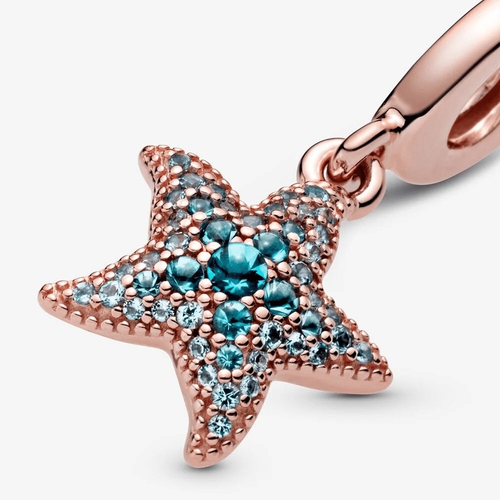 PANDORA  Sparkling Starfish Dangle Charm