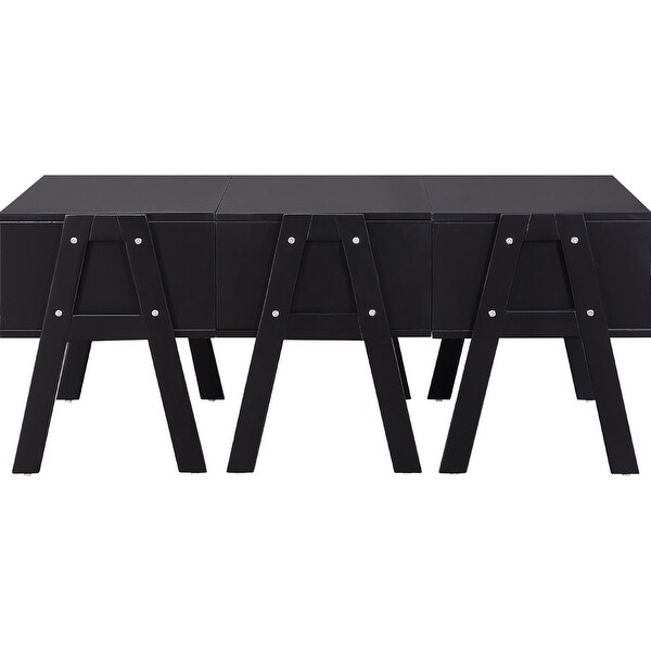 Rectangular Convertible Coffee Table in Black Finish