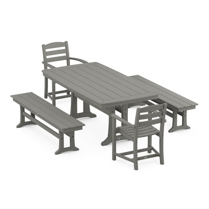 Polywood La Casa Cafe 5-Piece Dining Set with Trestle Legs PWS1041-1