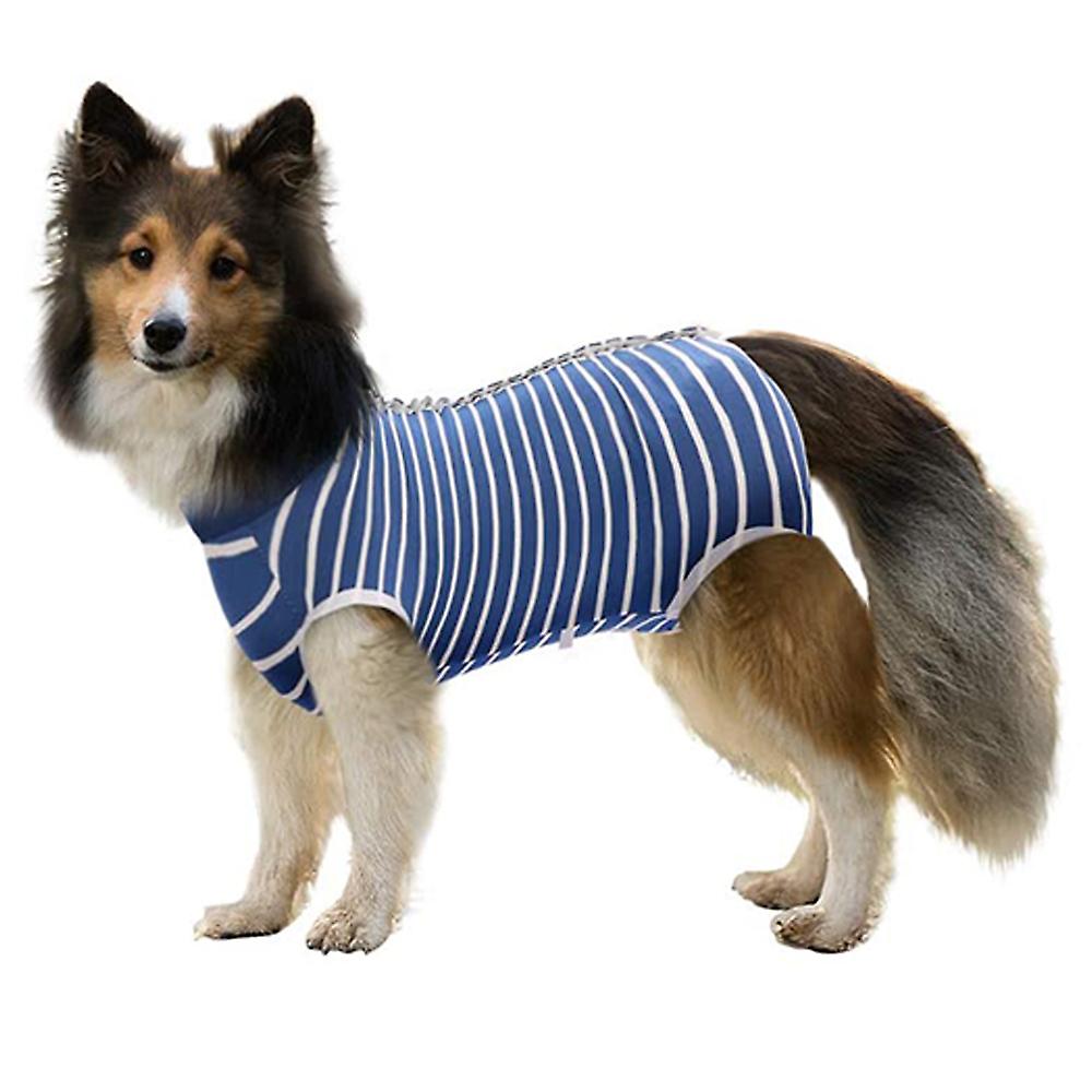 Dog Recovery Suit Cats Bodysuits For Abdominal Wounds Recovery Shirt For Male Female Pet Surgical Snugly-striped M