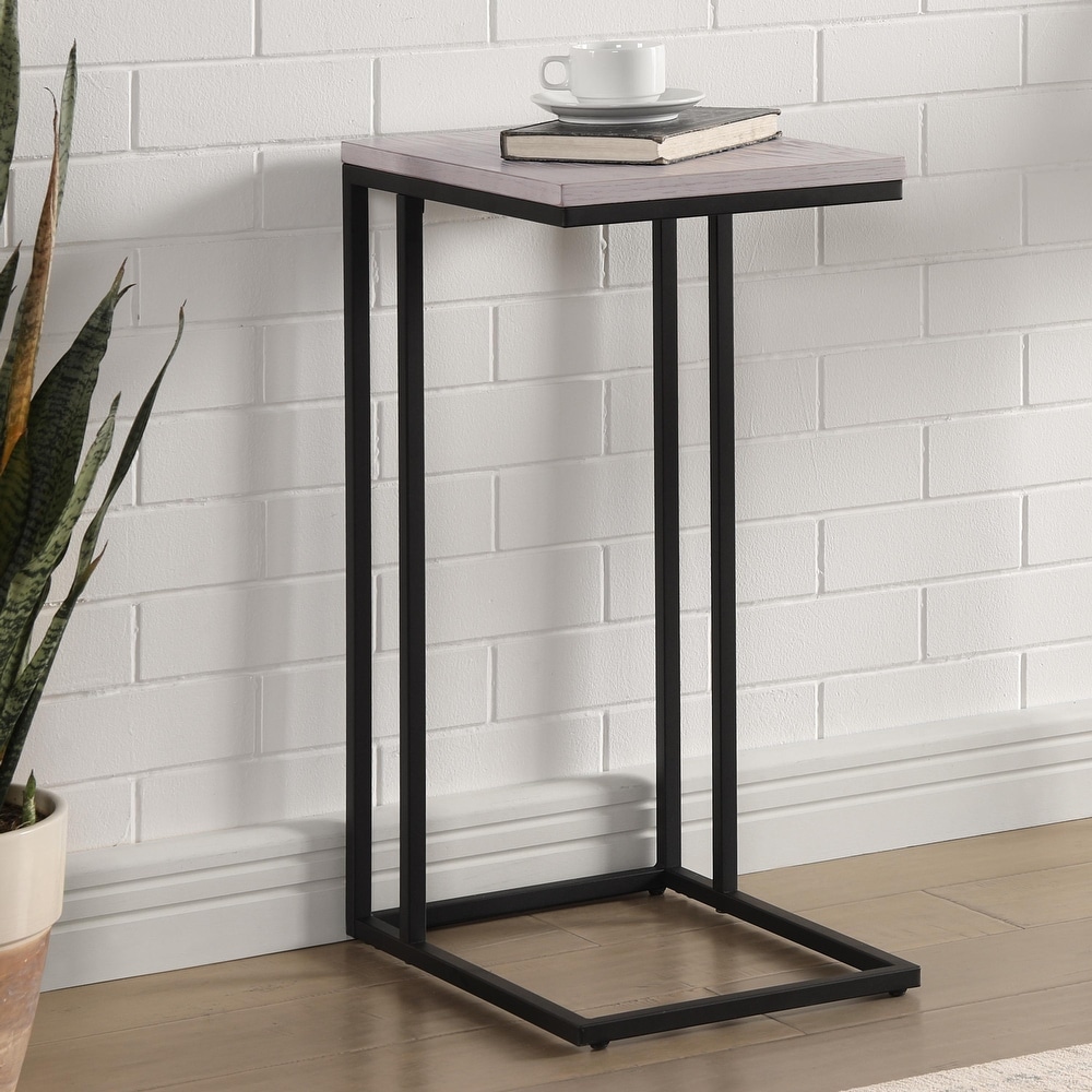 Rendrick Industrial 16 inch Steel C shaped Side Table by Furniture of America