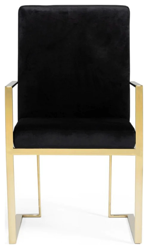 Westland Modern Black Velvet Dining Chair  Set of 2   Contemporary   Dining Chairs   by Virgil Stanis Design  Houzz