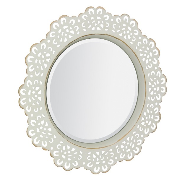 Floral Metal Lace Wall Mirror Ivory Stonebriar Collection